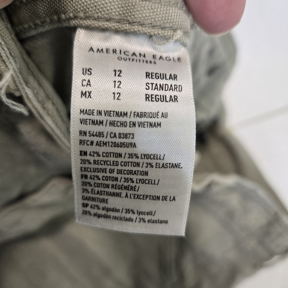 American Eagle Outfitters Wide Leg Pants in Olive Green - Picture 3 of 3